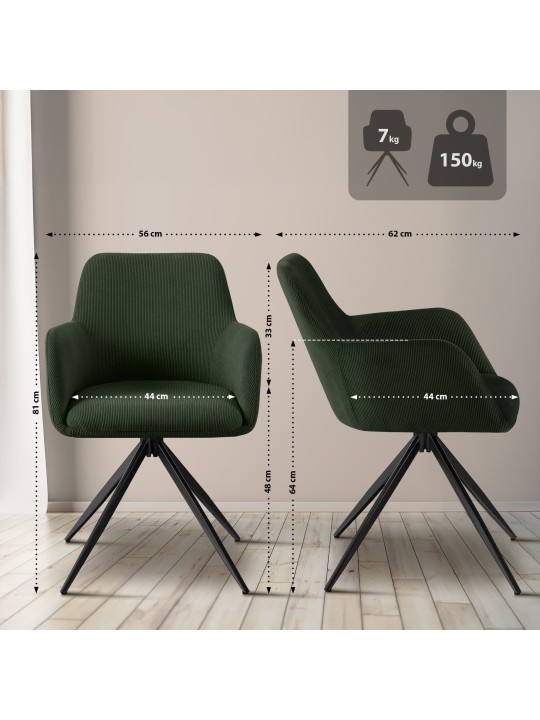 Olema Cord spisestuestol, grøn