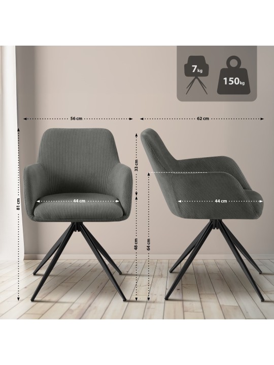 Olema Cord spisestuestol, grå Olema Cord spisestuestol, grå