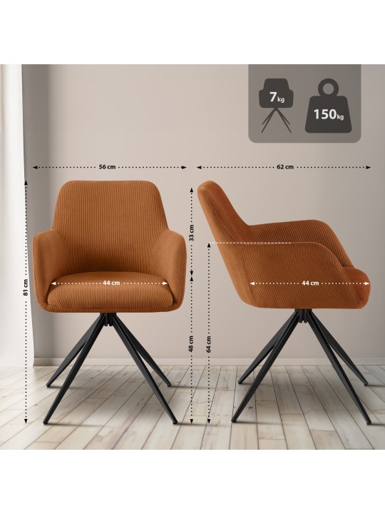 Olema Cord spisestuestol, orange