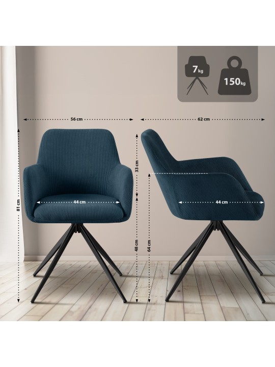 Olema Cord spisestuestol, blå