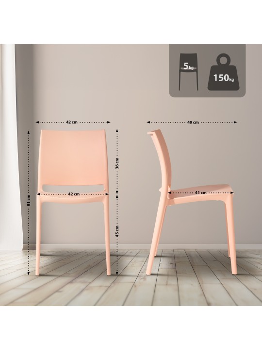 Sæt med 2 stole Meton, fersken