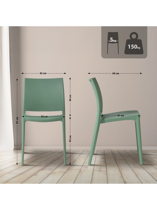 Sæt med 2 stole Meton, olivengrøn