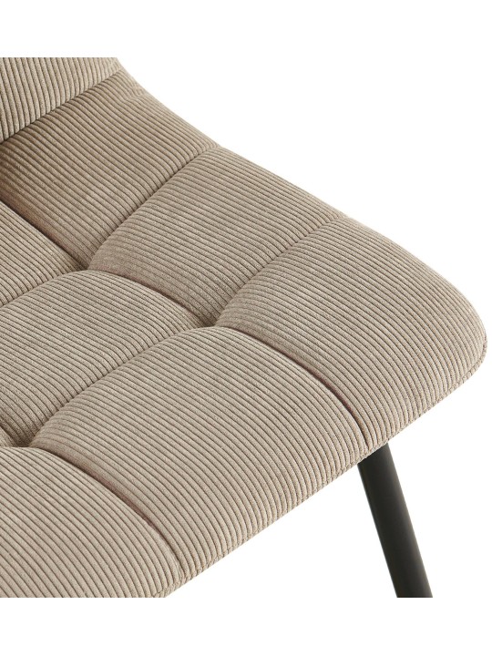 Sæt med 2 spisestuestole Tilde Cord, taupe