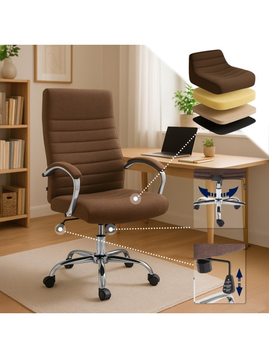 Kontorstol Valais stof, brun Kontorstol Valais stof, brun