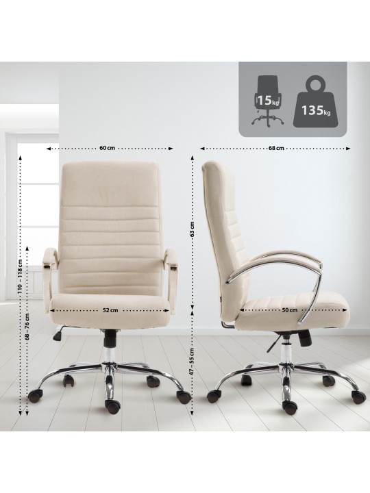 Kontorstol Valais stof, creme
