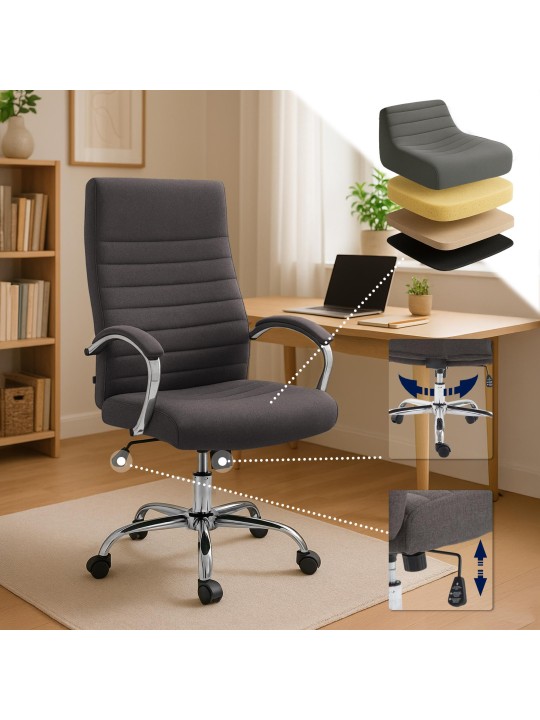 Kontorstol Valais stof, mørkegrå Kontorstol Valais stof, mørkegrå