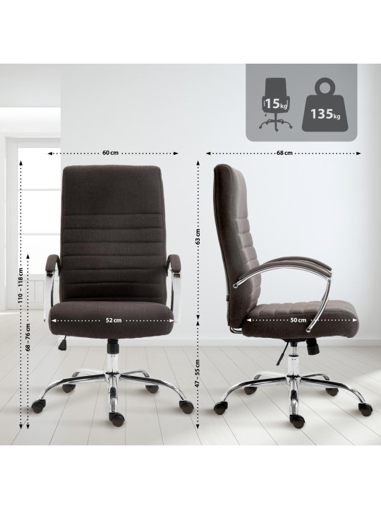 Kontorstol Valais stof, mørkegrå Kontorstol Valais stof, mørkegrå