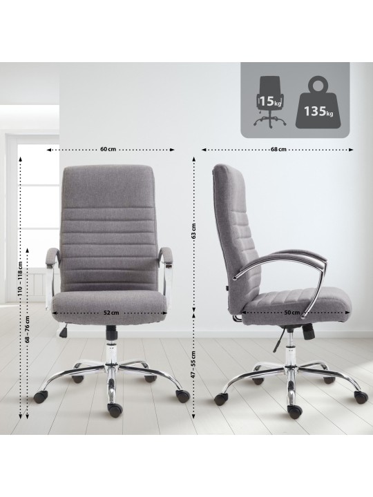 Kontorstol Valais stof, grå