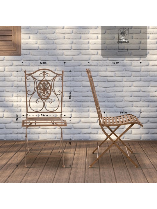 Sæt med 2 stole Sibell, antik brun