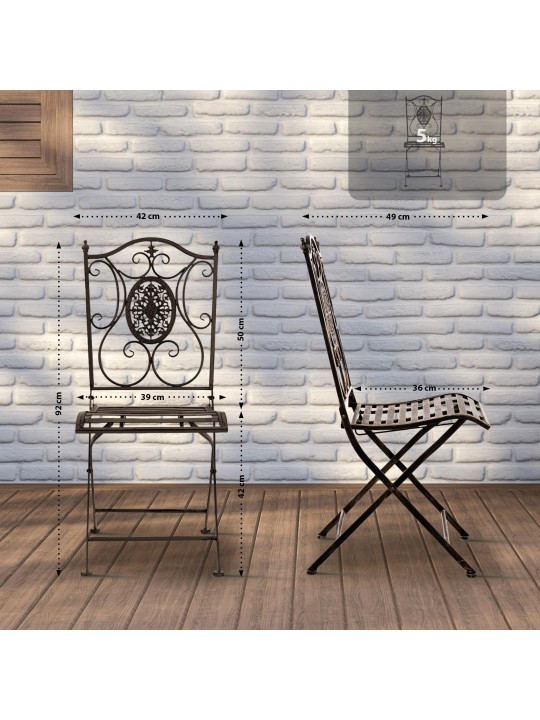 Sæt med 2 stole Sibell, bronze