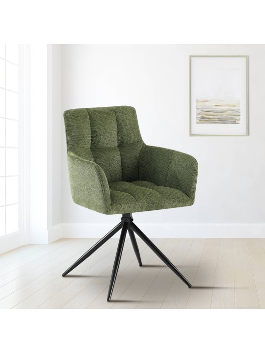 Sæt med 2 spisestuestole Jonah stof, grøn Sæt med 2 spisestuestole Jonah stof, grøn