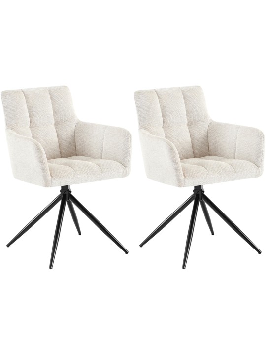 Sæt med 2 spisestuestole Jonah stof, creme Sæt med 2 spisestuestole Jonah stof, creme