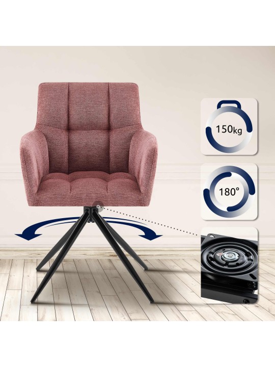 Sæt med 2 spisestuestole Jonah stof, rubinrød Sæt med 2 spisestuestole Jonah stof, rubinrød