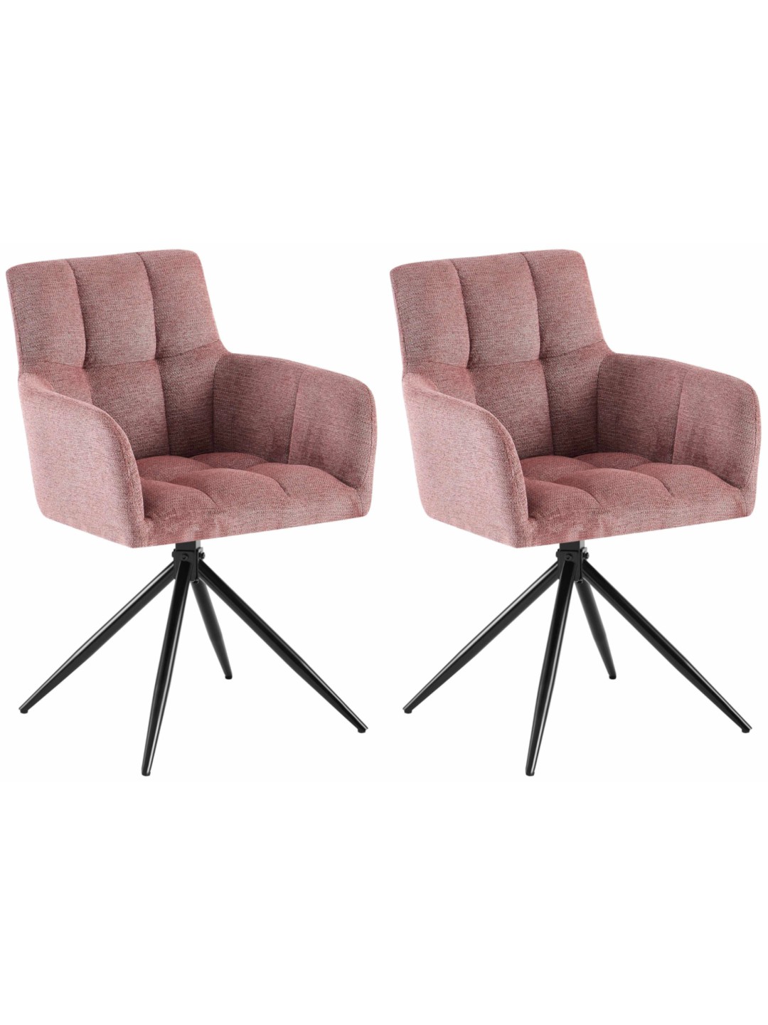 Sæt med 2 spisestuestole Jonah stof, rubinrød