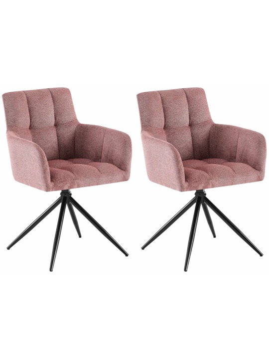 Sæt med 2 spisestuestole Jonah stof, rubinrød Sæt med 2 spisestuestole Jonah stof, rubinrød