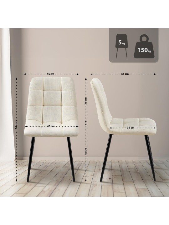 Spisestuestol Tilde stof, creme