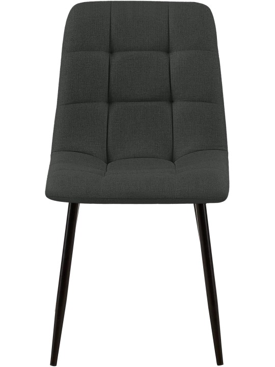 Sæt med 2 spisestuestole Tilde stof, mørkegrå