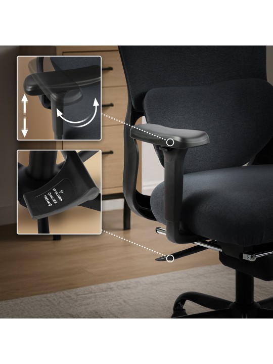 Kontorstol Leesburg, sort/sort Kontorstol Leesburg, sort/sort