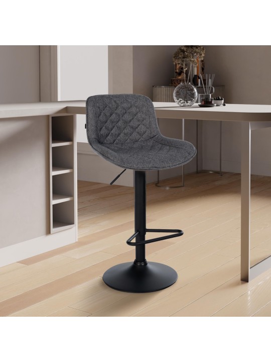 Sæt med 2 barstole Kasson stof, sort