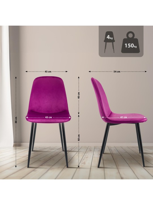 Maryam spisestuestol i fløjl, lilla Maryam spisestuestol i fløjl, lilla