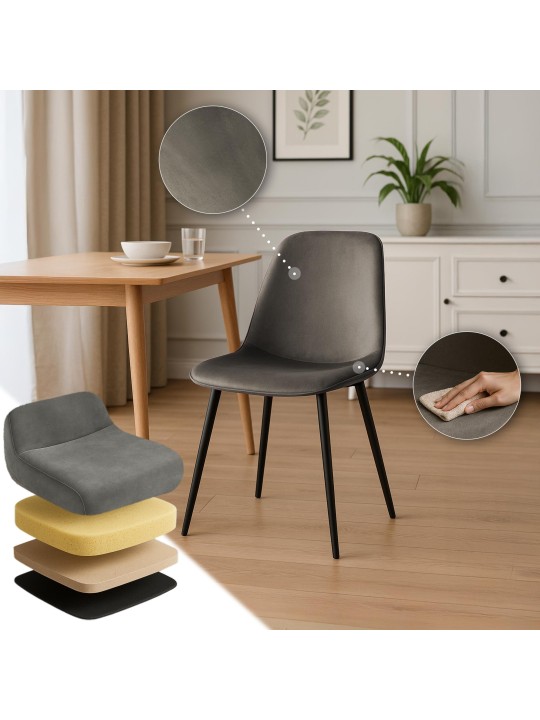 Maryam spisestuestol i fløjl, antracit Maryam spisestuestol i fløjl, antracit