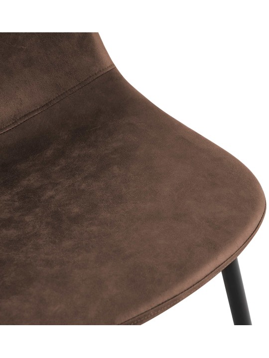 Napier Vintage spisestuestol i imiteret læder, brun