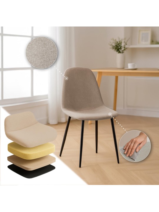 Spisestuestol Napier stof, creme Spisestuestol Napier stof, creme