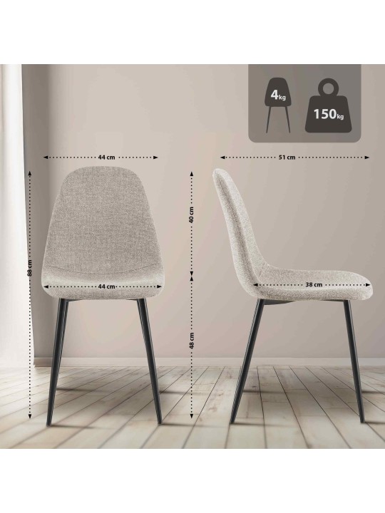 Spisestuestol Napier stof, creme Spisestuestol Napier stof, creme