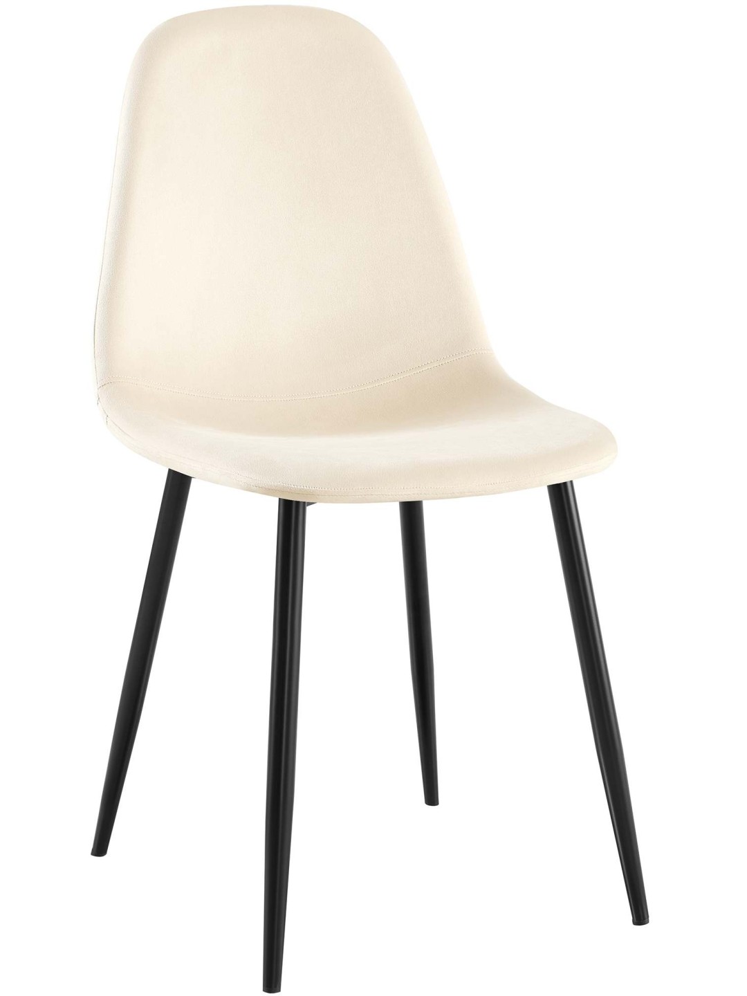 Napier spisestuestol i fløjl, creme