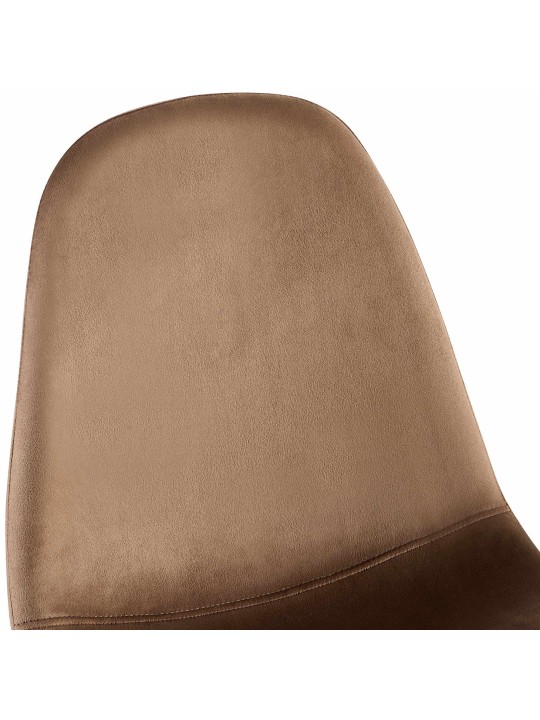 Napier spisestuestol i fløjl, brun