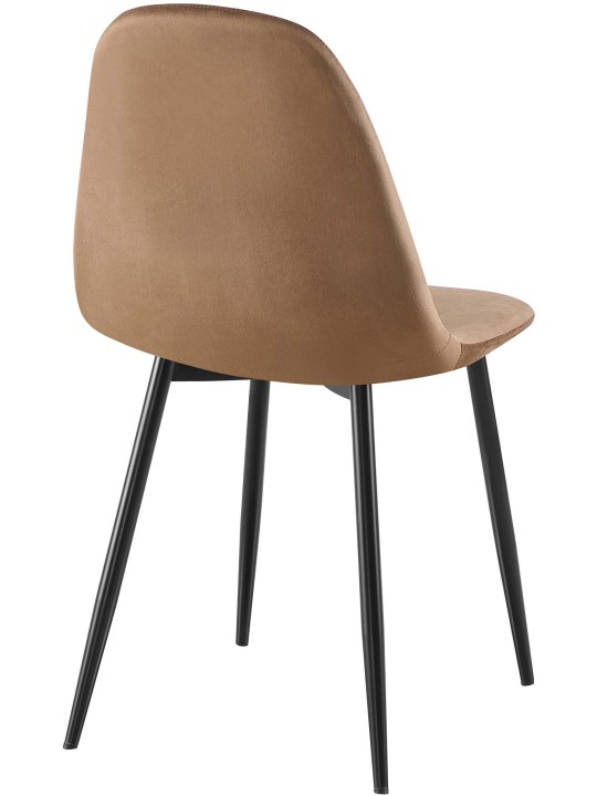 Napier spisestuestol i fløjl, brun