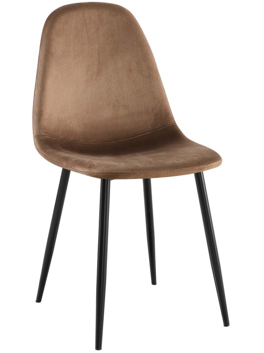 Napier spisestuestol i fløjl, brun