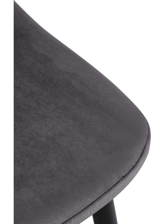 Napier spisestuestol i fløjl, mørkegrå