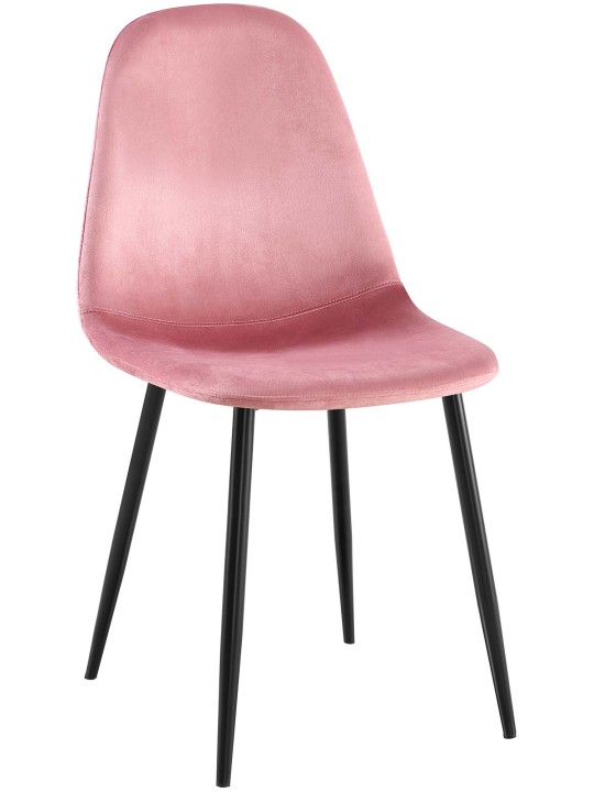 Napier spisestuestol i fløjl, pink