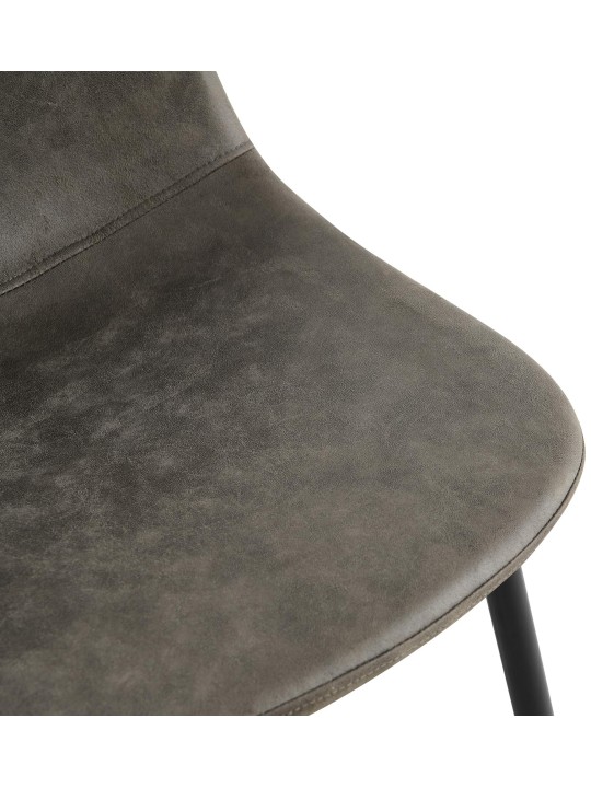 Napier Vintage spisestuestol i imiteret læder, mørkegrå