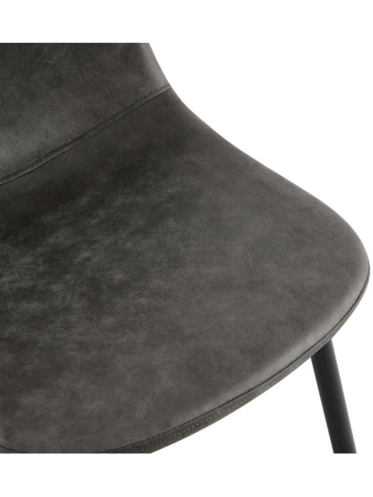 Napier Vintage spisestuestol i imiteret læder, sort