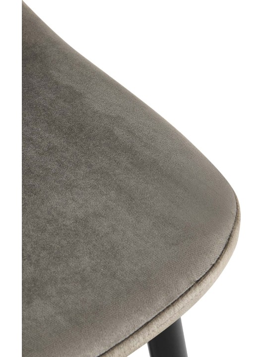 Napier spisestuestol i fløjl, antracit