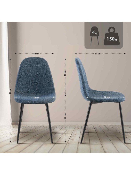 Spisestuestol Napier stof, mørkeblå Spisestuestol Napier stof, mørkeblå