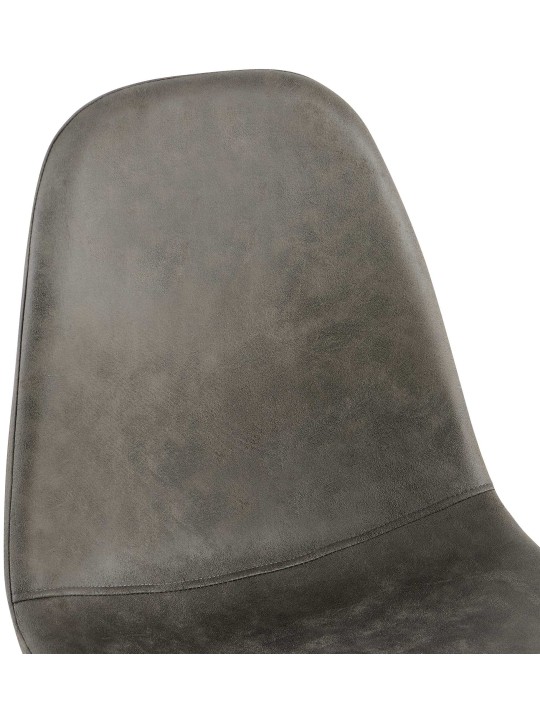 Sæt med 4 spisestuestole Napier imiteret læder, mørkegrå