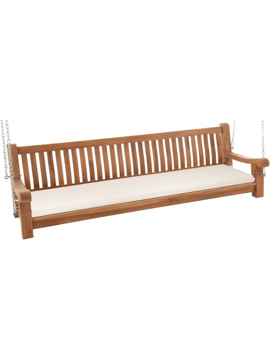 Joyce gyngebænk med sædehynde 220 cm + teak, creme