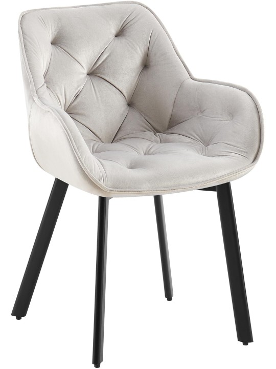 Sæt med 2 spisestuestole Antigo velvet, grå