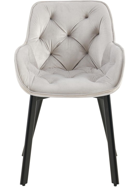 Sæt med 2 spisestuestole Antigo velvet, grå