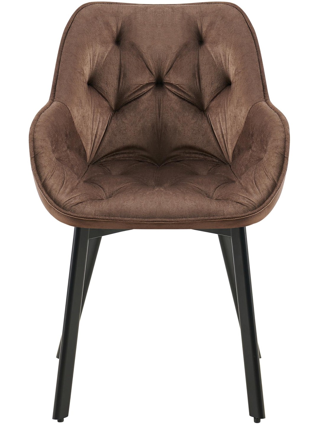 Sæt med 2 spisestuestole Antigo velvet, brun