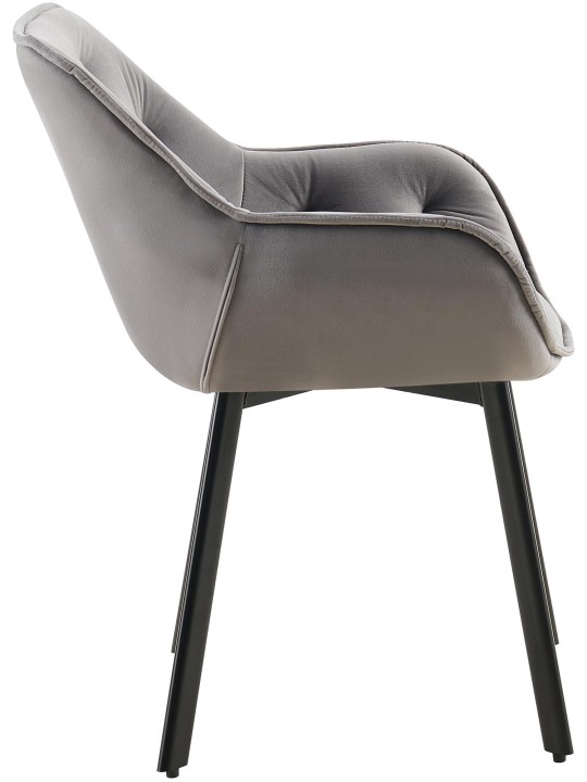 Sæt med 2 spisestuestole Antigo velvet, mørkegrå