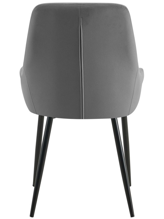 Sæt med 2 spisestuestole Elmira velvet, mørkegrå