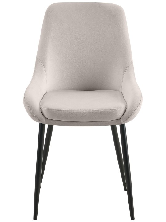 Sæt med 2 spisestuestole Elmira velvet, grå