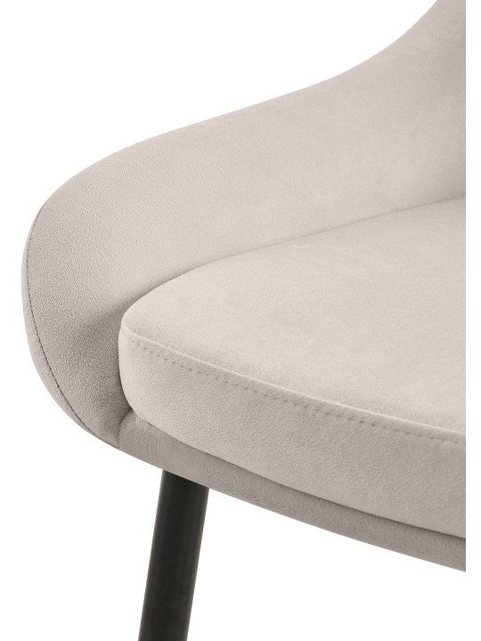 Sæt med 2 spisestuestole Elmira velvet, grå