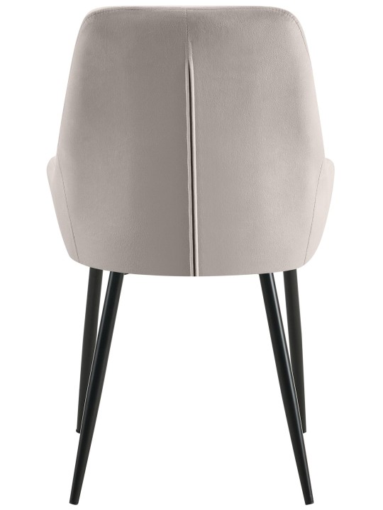 Sæt med 2 spisestuestole Elmira velvet, grå