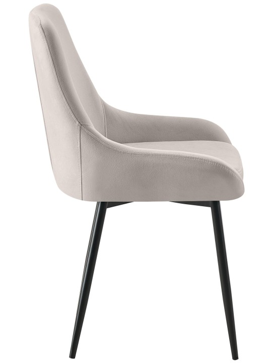 Sæt med 2 spisestuestole Elmira velvet, grå