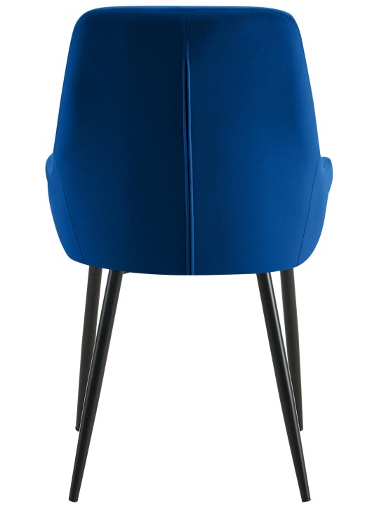 Sæt med 2 spisestuestole Elmira velvet, mørkeblå